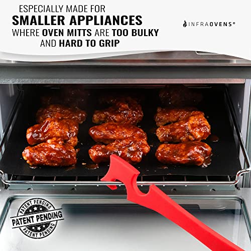 Silicone Oven Rack Push Pull Tool with Longer Handle, Shelf Puller for Air Fryer Toaster Ovens and Kitchen Oven, Stick with Hook Tool for Small Kitchen Appliances, Cool Kitchen Gadgets and Accessories - Grill Parts America