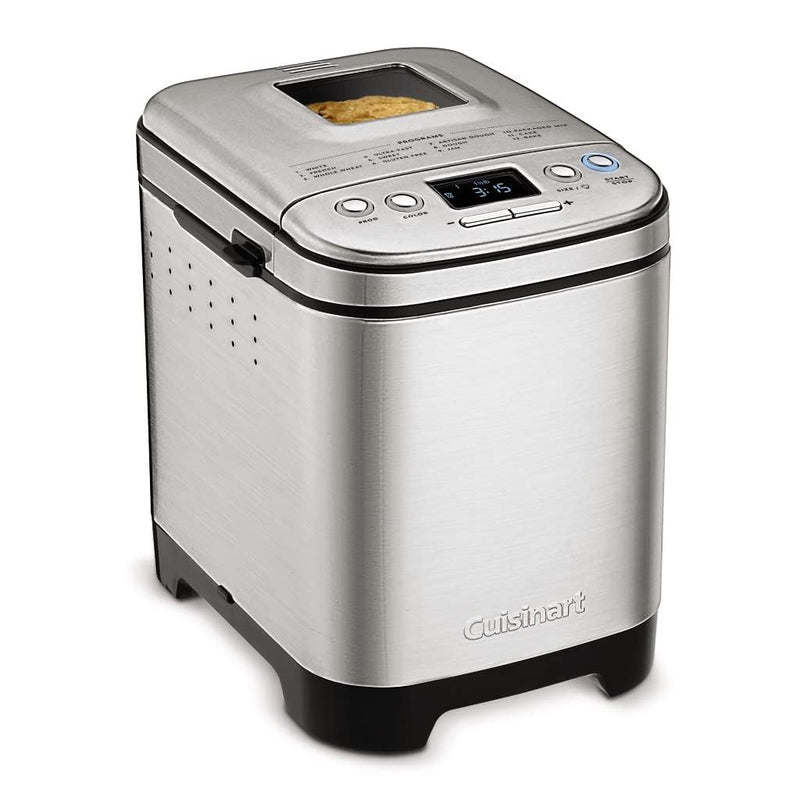 Cuisinart Bread Maker Machine, Compact and Automatic, Customizable Settings, Up to 2lb Loaves, CBK-110P1, Silver,Black - Grill Parts America