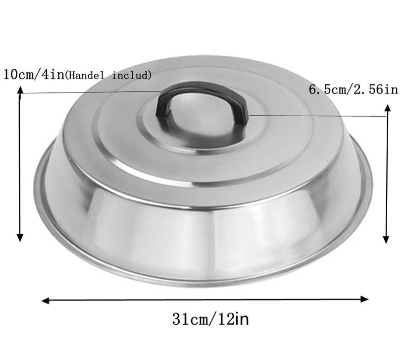 ZBXFCSH Griddle Accessories 12 Inch Round Stainless Steel Cheese Melting Dome, Steaming & Basting Griddle Cover - Best for Use in Flat Top Griddle Grill Cooking Indoor or Outdoor - Grill Parts America