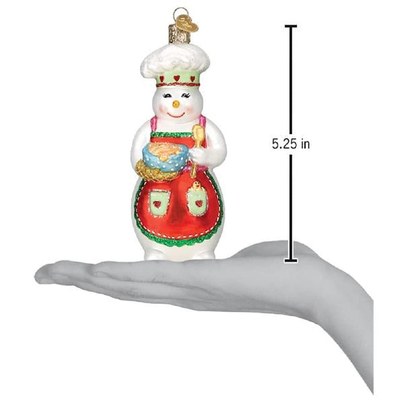 Old World Christmas Ornaments Snow Woman Chef Glass Blown Ornaments for Christmas Tree - Grill Parts America