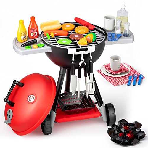 JOYIN 34 PCS Kitchen Toy Set, Toy BBQ Grill Set, Cooking Toy Set, Little Chef Play, Kids Grill Playset Interactive BBQ Toy Set for Kids, Christmas Birthday Gift for Boys Girls Kids - Grill Parts America