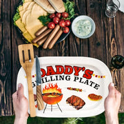 BBQ Daddys Grilling Platter Gifts for Dad Fathers Day Gift Barbecue Serving Tray Plate Dishes Birthday Men Grandpa Outdoor Indoor - Grill Parts America