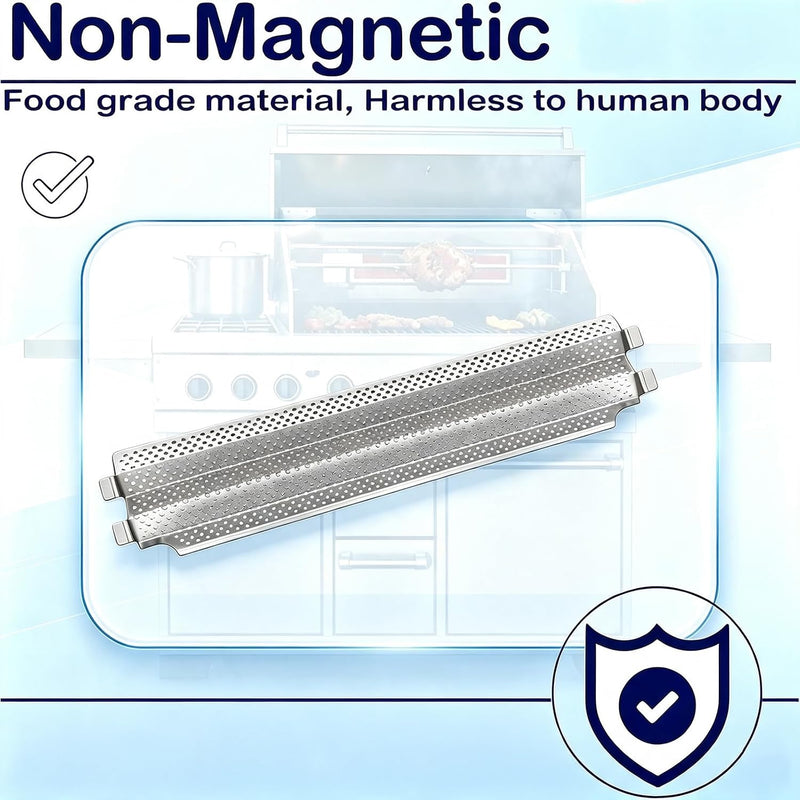 Heat Plate Shield Stainless Steel Gas Burner Cover Grill Replacement Parts for Viking VGBQ 30 in T Series, VGBQ 41 in T Series, VGBQ 53 in T Series, VGBQ30, VGBQ41, VGBQ53, 4 Pack Flame Tamers