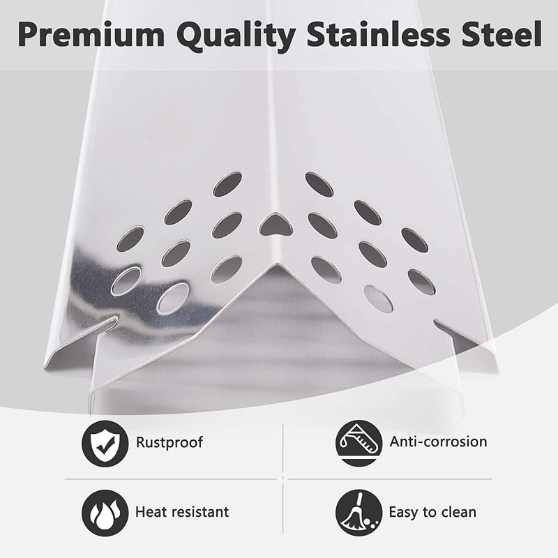 Grill Replacement Parts for Nexgrill 5 Burner 720-0888, 720-0888N, Nexgrill 4 Burner 720-0830H, Members Mark 720-0882D Grill, Stainless Steel Heat Plate Shields and Burner Tubes Replacement Kit.