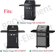 Grill Replacement Parts for Master Forge MFA350CNP, MFA350BNP, Porcelain Steel Heat Plate Shield Burner Cover, Stainless Burner Tube Replacement for Dyna-Glo DGP350NP, 101-03005.