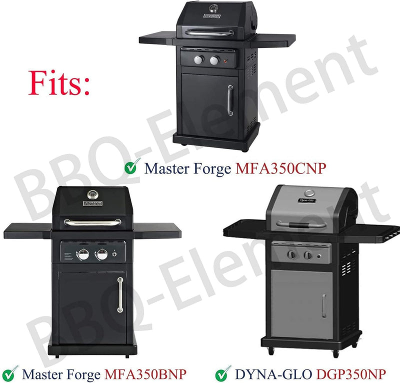 Grill Replacement Parts for Master Forge MFA350CNP, MFA350BNP, Porcelain Steel Heat Plate Shield Burner Cover, Stainless Burner Tube Replacement for Dyna-Glo DGP350NP, 101-03005.