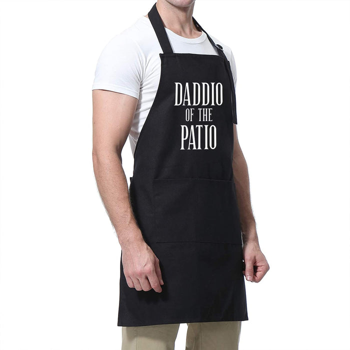 Miracu Grill Apron for Dad - Daddio of The Patio - Dad Gifts from Daughter, Son - Funny Fathers Day, Birthday Gifts for Dad, Father in Law, Step Dad, Best Dad, Daddy - Dad Apron for Grilling BBQ - Grill Parts America