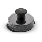 Weber Hamburger Press, for uniform burger patties, for preparing 200 & 120g patties, removable handle for easy storage, dishwasher safe - Black (6400) - Grill Parts America