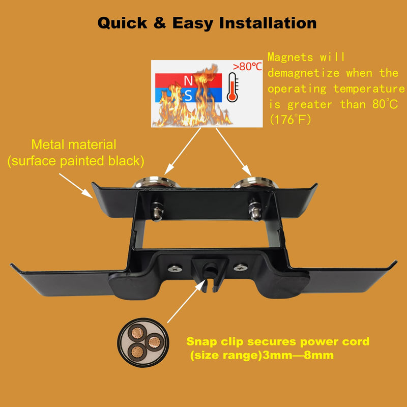 XOIEPZE Magnetic Cord Organizer, Keeping Cords Neat and Tangled Free, Strong Magnet, Metal Material, Compatible with Most Pellet Smokers, Applicable for Pit Boss Accessories, Traeger Accessories - Grill Parts America