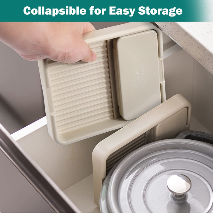 Spoon Rest for Kitchen Counter - 2Pack Spoon Holder for Stove Top, Pot Lid Holder with Drip Pad for Ladle|Spatula|Tongs|Forks|Utensil Holder Organizer - Grill Parts America