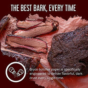 Bryco Goods Butcher Paper Roll - Peach Butcher Paper for Smoking Meat - Ideal for Smoking Meat - Unbleached Unwaxed Uncoated Kraft Paper - Butchers Paper Roll with Paper Dispenser Box - 18 In x 175 Ft - Grill Parts America