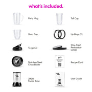 Magic Bullet Blender, Small, Silver, 11 Piece Set - Grill Parts America