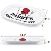 Nefelibata BBQ Daddy Grilling Platter Gift Father’s Day Barbecue Serving Tray Plate Dishes Birthday Valentine's Day Gift Ideas for Him Men Grandparent Dad Outdoor Indoor - Grill Parts America