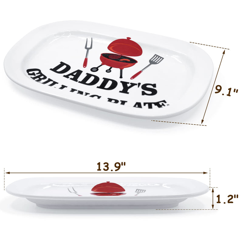 Nefelibata BBQ Daddy Grilling Platter Gift Father’s Day Barbecue Serving Tray Plate Dishes Birthday Valentine's Day Gift Ideas for Him Men Grandparent Dad Outdoor Indoor - Grill Parts America