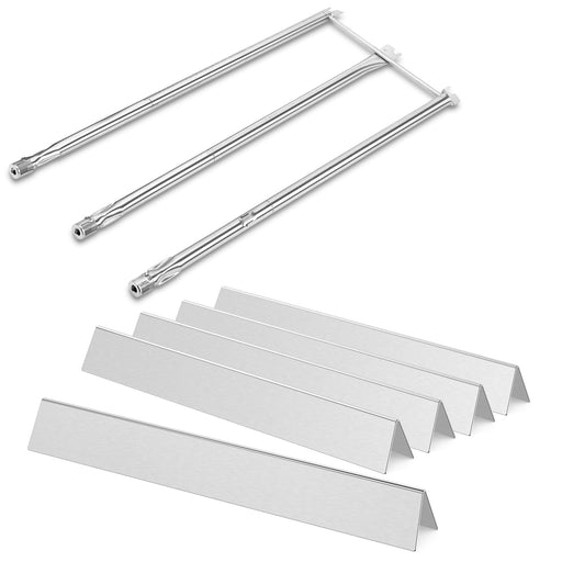 QuliMetal 24.5" Flavorizer Bars & SUS304 34 1/4" Grill Burners for Weber Genesis 300 Series - Fits Genesis E310 E320 S310 S320 Grill Parts with Side Control, Replaces for Weber 7540, 67722, 67820 - Grill Parts America