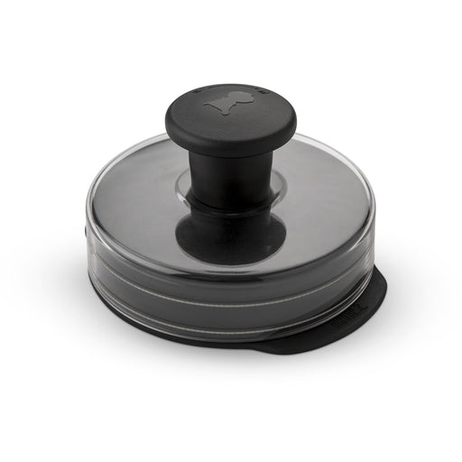 Weber Hamburger Press, for uniform burger patties, for preparing 200 & 120g patties, removable handle for easy storage, dishwasher safe - Black (6400) - Grill Parts America