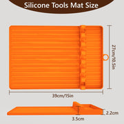 Pet Baby 2PCS Silicone Griddle Tools Mat, Large Spatula Mat with Drip Pad Griddle Silicone Mat Side Shelf Mat for Grill BBQ Griddle Accessories-Orange15.35 * 10.63" - Grill Parts America