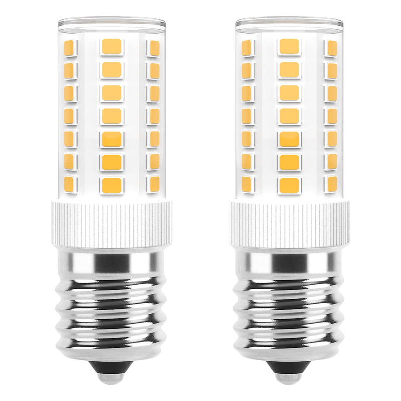 E17 LED Bulbs Dimmable 5W Microwave Over Stove Bulb 125V 40W Incandescent Equivalent, Warm White 3000K, Fit for Whirlpool Maytag GE Kenmore LG Microwaves, Replaces 8206232A 1890433 AP4512653, 2 Pack