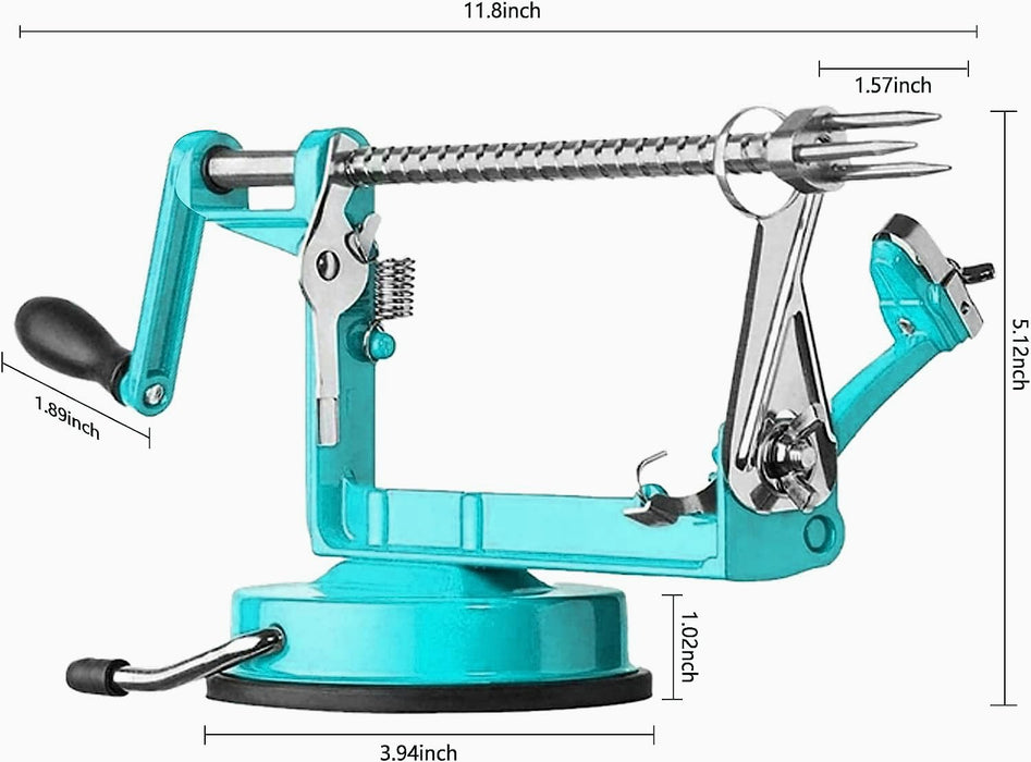 Apple Peeler, Stainless Steel Apple Corer Slicer Peeler, Durable Heavy Duty Die Cast Magnesium Alloy Apple Peeler Slicer Corer with Suction Base(Blue) - Grill Parts America