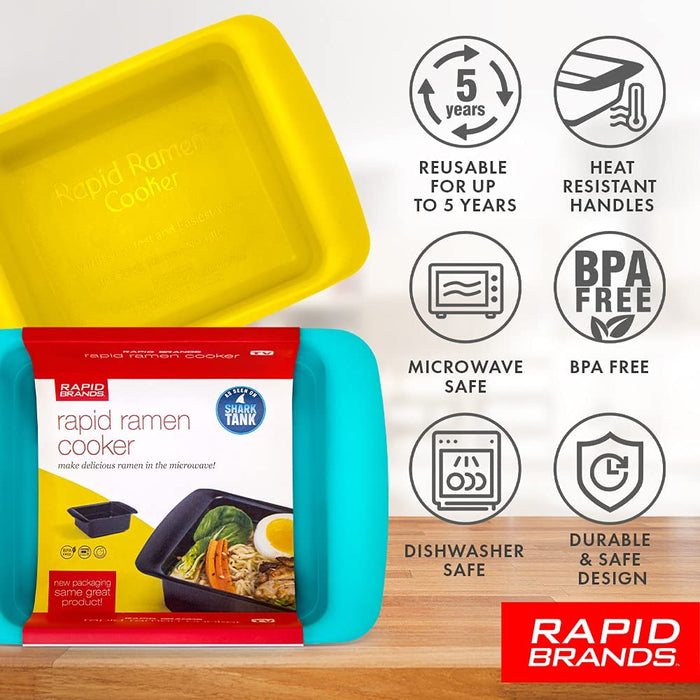 Rapid Ramen Cooker | Microwavable Cookware for Instant Ramen | BPA Free and Dishwasher Safe | Perfect for Dorm, Small Kitchen or Office | Black - Grill Parts America