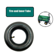 Risetosun 4.10-4 tire with inner tube set for patio equipment, black rubber tread close-up