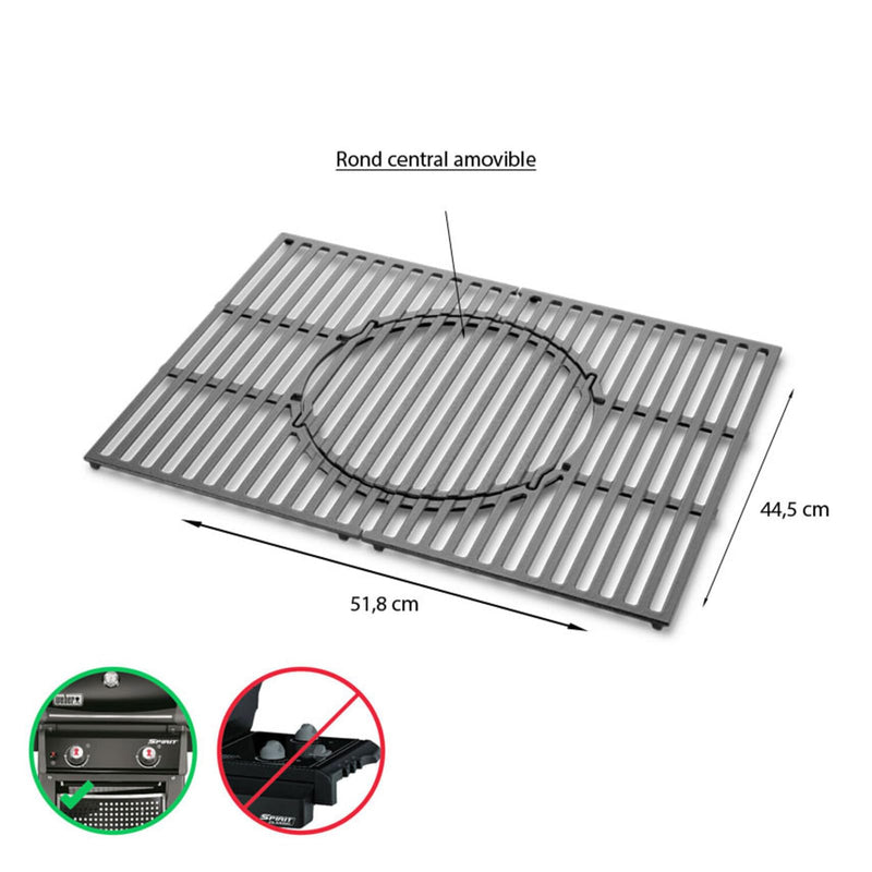 Weber VANELC 8846 Gourmet BBQ System Grillrost Spirit 200, Schwarz, 51,9 x 44,5 cm - Grill Parts America