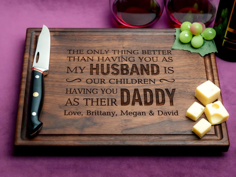 Straga Personalized Cutting Boards | Handmade Wood Engraved Charcuterie | Custom Father's Day Gift for Dad, Husband, Grandpa, King of the Grill, Dad's Barbeque, Grill Master, Dad's BBQ - Grill Parts America