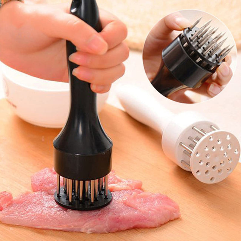 Meat Tenderizer Tool with Ultra Sharp Stainless Steel Needle Blades 2 Pack Meat Tenderizer Tool Profession Kitchen Gadgets Jacquard for Tenderizing and Cooking BBQ, Marinade, Steak, Beef, and Poultry - Grill Parts America