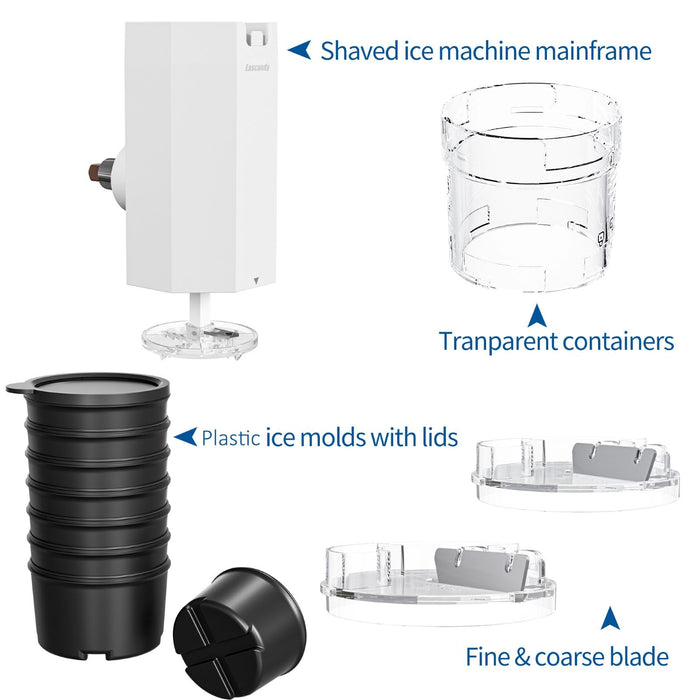 Shaved Ice Attachment for KitchenAid Stand Mixer, Snow Cone Maker for KitchenAid with 8 Ice Molds, Stainless Steel Blade Ice Shaver Attachment for Kitchen Aid Mixer - Grill Parts America