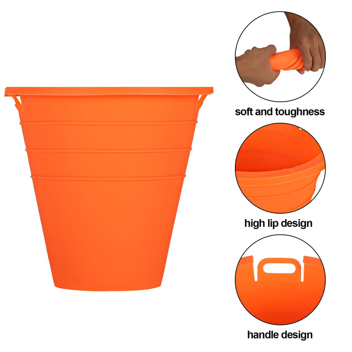 Easyki 2pcs reuasble Silicone Grease Bucket Liners Compatible for Traeger/Pit Boss ect/Oklahoma Joe' /Green Mountain Grill Drip Tray Bucket Liner for pro Pellet Wood Smoker Grill Accessories（Orange） - Grill Parts America