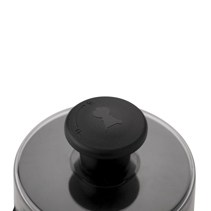 Weber Hamburger Press, for uniform burger patties, for preparing 200 & 120g patties, removable handle for easy storage, dishwasher safe - Black (6400) - Grill Parts America