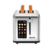 Mecity 2 Slice Toaster Touch Screen 1.5" Wide Slot, Stainless Steel Smart Bread Toaster for Bagel Muffin Waffle Gluten Free Breads, Timer, Defrost, Reheat, 120V 825W - Grill Parts America