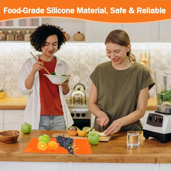 Premium Silicone Grill Mat for Blackstone - Heat-Resistant Griddle Tools Mat with Drip Pad, Perfect for Outdoor Grilling & Kitchen Counter - Vibrant Orange - Grill Parts America