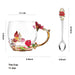 OEAGO Gifts for Mom Women Mothers Day Glass Coffee Enamels Mug Best Birthday Butterfly Rose Gifts for Her from Daughter Son Lead-Free Valentines Day Christmas Red Tea Cup with Spoon Set - Grill Parts America