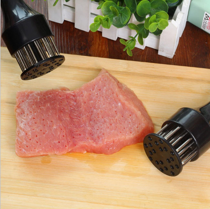Meat Tenderizer Tool with Ultra Sharp Stainless Steel Needle Blades 2 Pack Meat Tenderizer Tool Profession Kitchen Gadgets Jacquard for Tenderizing and Cooking BBQ, Marinade, Steak, Beef, and Poultry - Grill Parts America
