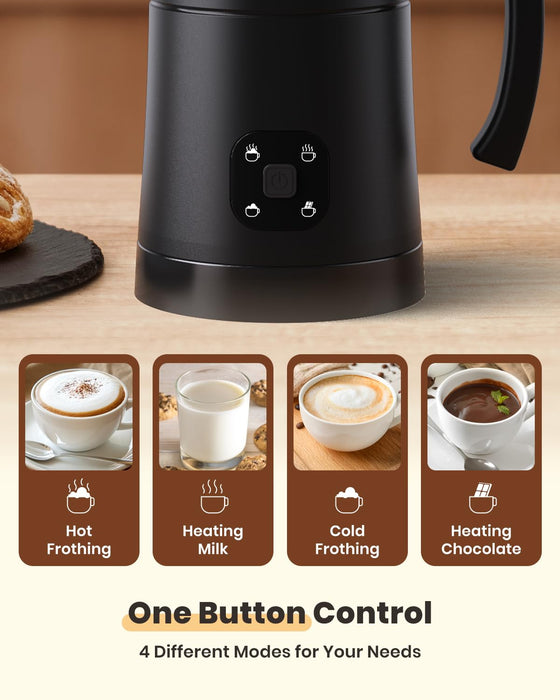 Electric Milk Frother, Latumab 4 in 1 Milk Steamer, 11.8oz/350ml Automatic Warm and Cold Foam Maker for Coffee, Latte, Cappuccino, Macchiato, Hot Chocolate, Ideal Gifts for Women, Girls - Grill Parts America
