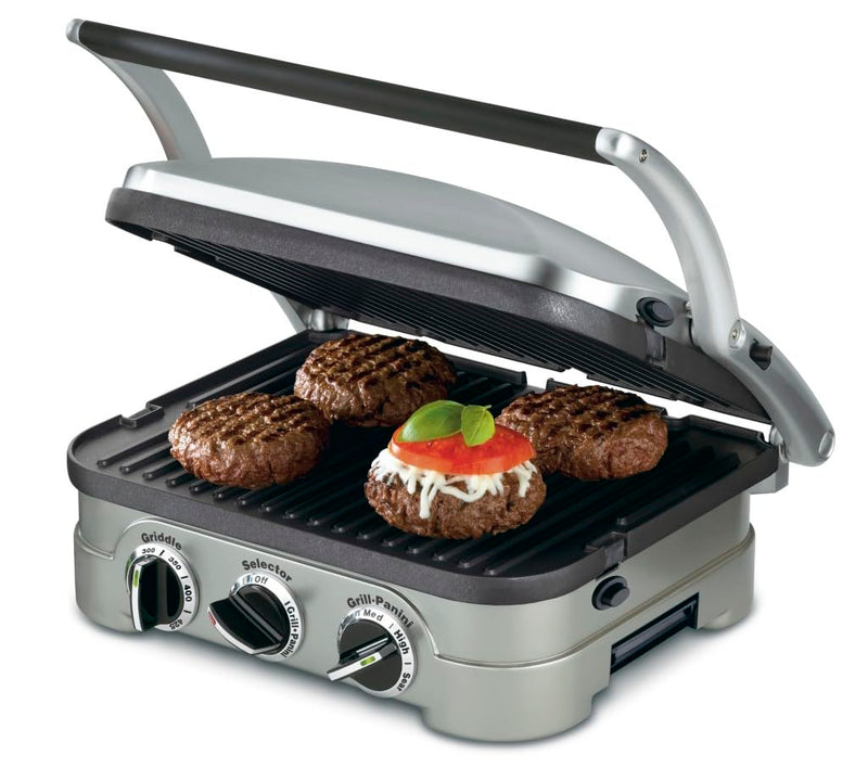 Cuisinart Panini Press, Stainless Steel Griddler, Sandwich Maker & More, 5-IN-1, GR-4NP1 - Grill Parts America