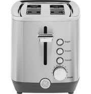 GE 2 Slice Stainless Steel Toaster, Extra Wide Slots for Toasting Bagels, Breads, Waffles & More, 7 Adjustable Shade Settings, Removable Crumb Tray, Countertop Kitchen Essentials, 850 Watts - Grill Parts America