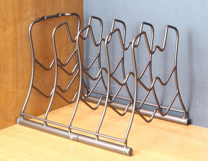 Deco Brothers Pan Organizer Rack for Kitchen Cabinet and Counter, Bronze - Grill Parts America