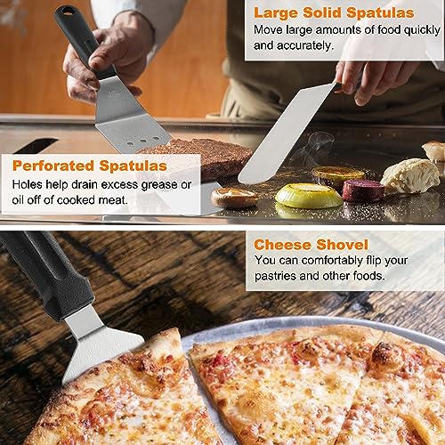 grilljoy 28-Piece Griddle Accessories Kit with Cleaning Kit for Teppanyaki Camping Cooking - Complete Griddle Tools Set in Carrying Storage Bag - Basting Cover, Smash Burger Press, Grill Spatulas - Grill Parts America