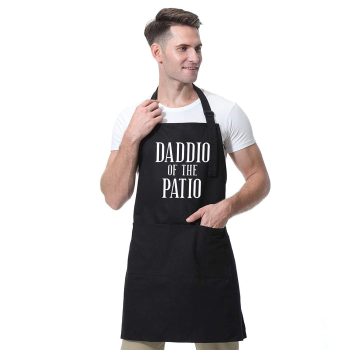 Miracu Grill Apron for Dad - Daddio of The Patio - Dad Gifts from Daughter, Son - Funny Fathers Day, Birthday Gifts for Dad, Father in Law, Step Dad, Best Dad, Daddy - Dad Apron for Grilling BBQ - Grill Parts America