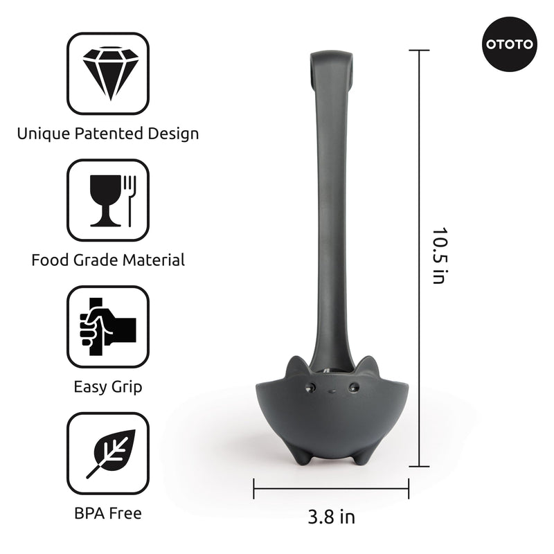 NEW!! Katie Cat Soup Ladle by OTOTO - Halloween Gifts Black Cat, Gothic Gifts, Gifts for Cat Lovers - Spooky Cat Gift, Cute Kitchen Accessories, Funny Kitchen Gadgets, Fun Gifts (Katie Cat, Black) - Grill Parts America