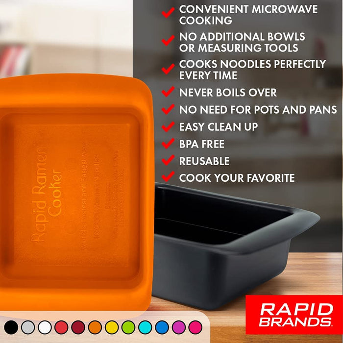 Rapid Ramen Cooker | Microwavable Cookware for Instant Ramen | BPA Free and Dishwasher Safe | Perfect for Dorm, Small Kitchen or Office | Black - Grill Parts America