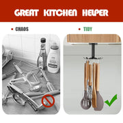 Kitchen Rotating Utensils Hooks, Matte Black Cooking Utensil Rack with 8 Rotatable Hooks for Spoons Pots Rags. Top Mounted Metal Kitchen Utensils Hanger Holder for Kitchen Bathroom Garage. - Grill Parts America