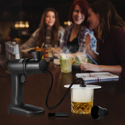 Cocktail Smoker kit, Smoking Gun Drink and Food Smoker Old Fashioned Smoking kit Infuse Cocktail Whiskey Bourbon with Disk Lid and Wood Chips, Starter Kit, 10 PCS - Grill Parts America