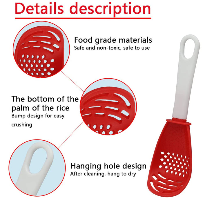 Abnaok Multifunctional Cooking Gadgets, Kitchen Tools, Egg Separator, Cooking, Draining, Mashing, Grating, Cooking Spoon (1PC) - Grill Parts America