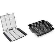 Char-Broil Non-Stick Grill Basket + Cuisinart CNW-328 Non Stick 11-Inch Grill Wok - Grill Parts America