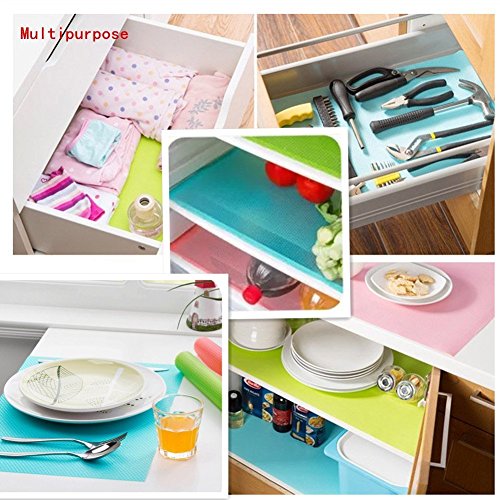 AKINLY 9 Pack Refrigerator Mats,Washable Fridge Mats Liners Easy to Clear Fridge Pads Mat Shelves Drawer Table Mats Refrigerator Liners for Shelves,3Red/3Green/3Blue - Grill Parts America