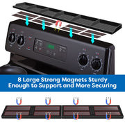 Hydream Stove Top for Silicone Shelf,30 Inch Magnetic Shelf Over the Stove Spice Rack,Kitchen Shelf for Above Stovetop Organizer Magnet Flat Back of Stove Storage Suctioned for The Stove-Black - Grill Parts America