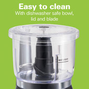 Hamilton Beach Electric Vegetable Chopper & Mini Food Processor, 3-Cup, 350 Watts, for Dicing, Mincing, and Puree, Black (72850) - Grill Parts America